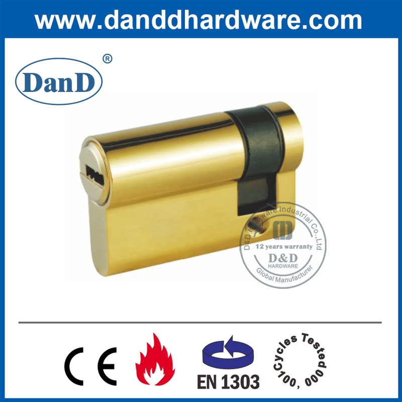 Euro Solid Brass Night Latch Lock Key Half Cylinder-DDLC010
