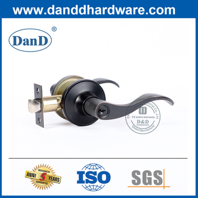 Lockset de palanca de entrada de aleación de zinc negro para puerta externa DDLK086