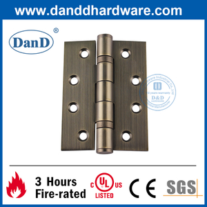 Bisagra de puerta resistente al fuego de latón antiguo SS304 para edificios residenciales-DDSS001-4x3x3