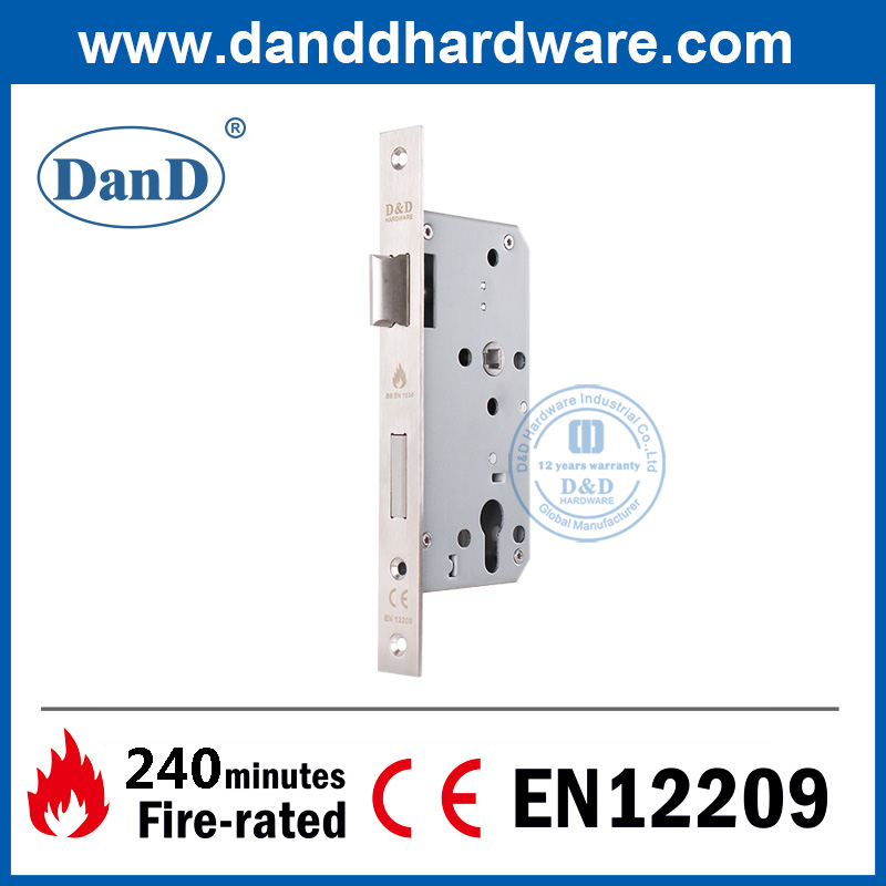 CE EN12209 SUS304 EURO FIRE RATED COMENTARIO PUERTA DE MANTERA CLOQUEO DE CERRADURA-DDML009